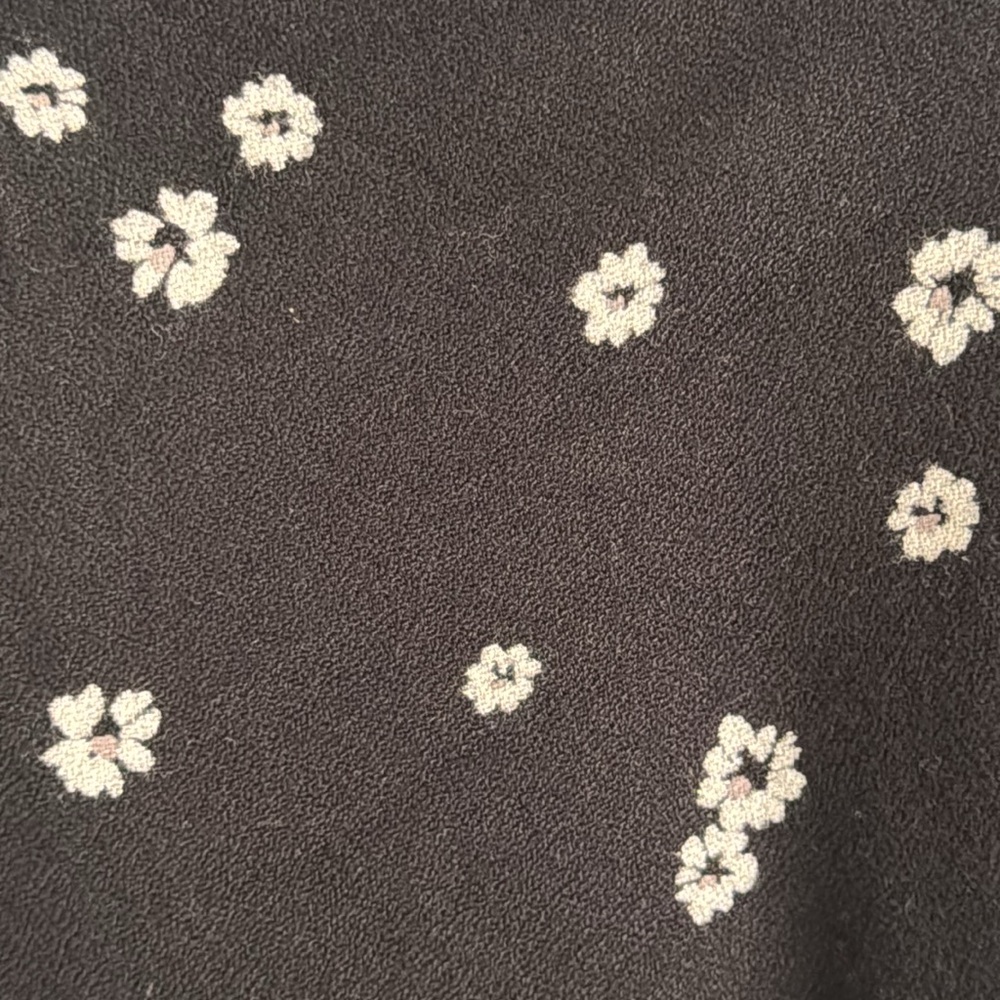 ABERCROMBIE & FITCH BLACK LONG TIE DRESS WITH FLORAL PRINT MEDIUM HIGH LOW - Picture 5 of 5